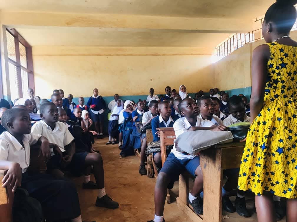 Community health worker engaging with caregivers